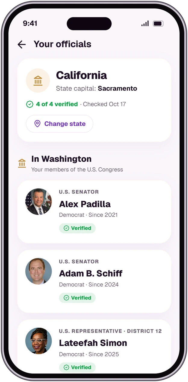 OathCoach Your officials screen for California, verified with photos